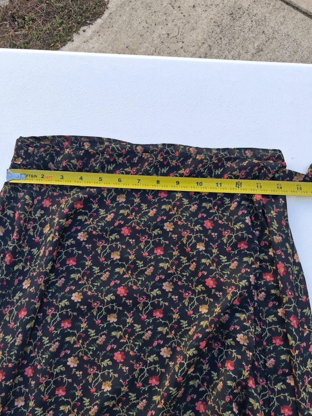 Express Black Maxi Skirt with Pink & Green Floral Print - Picture 4 of 6